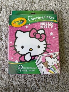 Crayola Hello Kitty Mini Coloring Pages - Pink, White & Green